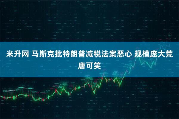 米升网 马斯克批特朗普减税法案恶心 规模庞大荒唐可笑